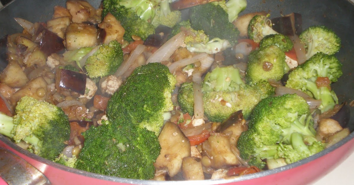 Marni's Creations Broccoli and Eggplant Stir fry w/ Brown Rice