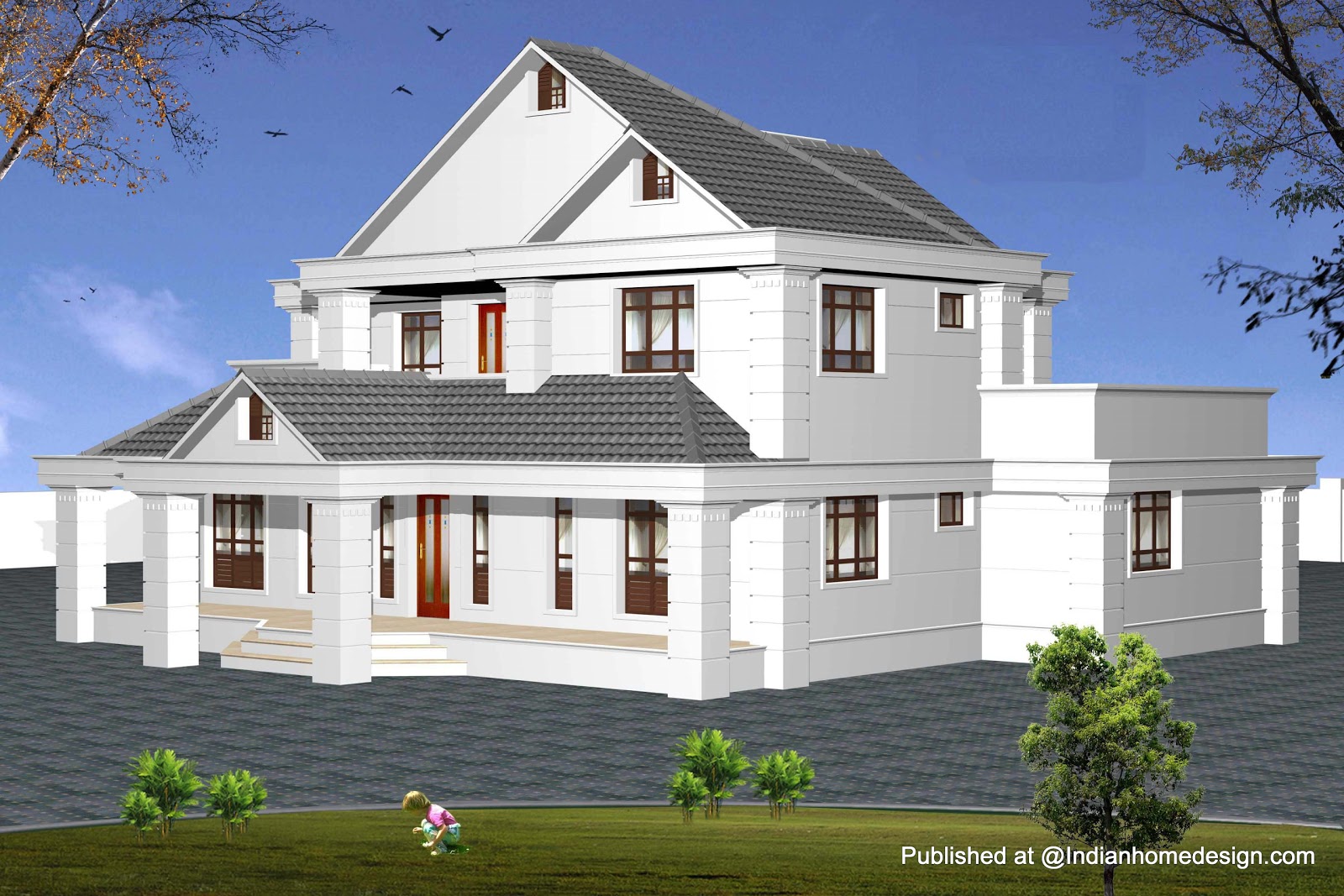 indian model house plans Exterior Views