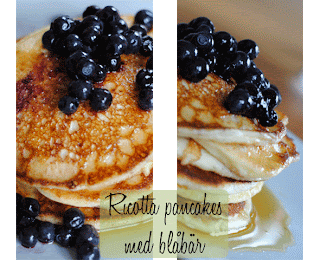 Ricotta pancakes med blåbär och lönnsirap
