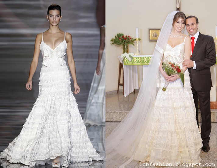Anabella looks wonderful wearing an Elie Saab wedding gown on her wedding to