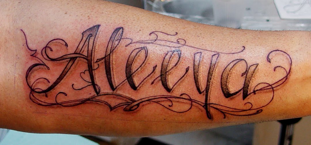 Tattoos By Scott Trerrotola: west coast script... forearm