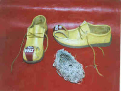 one of my conceptive designs. A paire of HI-MALT shoe and the nest of a bird.