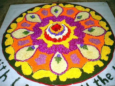Rangoli Using Flowers