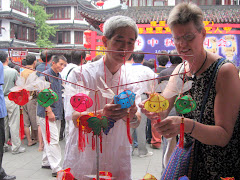 The artist and I look at lanterns