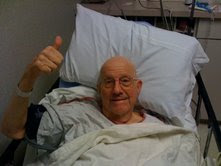 Bernie in ER giving the Thumbs up