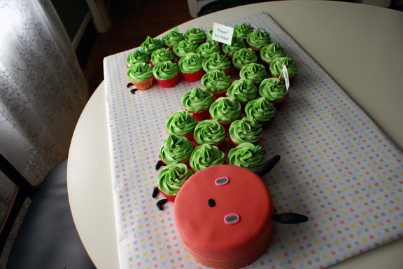 the very hungry caterpillar cake by coco cake land