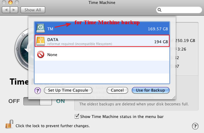 use mac os extended journaled for time machine use mac os extended journaled for time machine