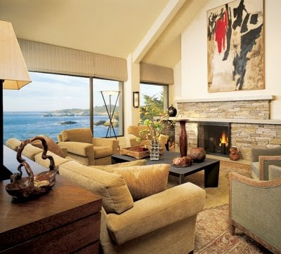 living room with ocean view