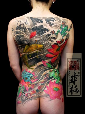 Tattoo styles with Japanese koi fish are generally set in bright orange and 