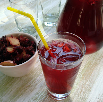 hibiscus ginger iced tea…and martini