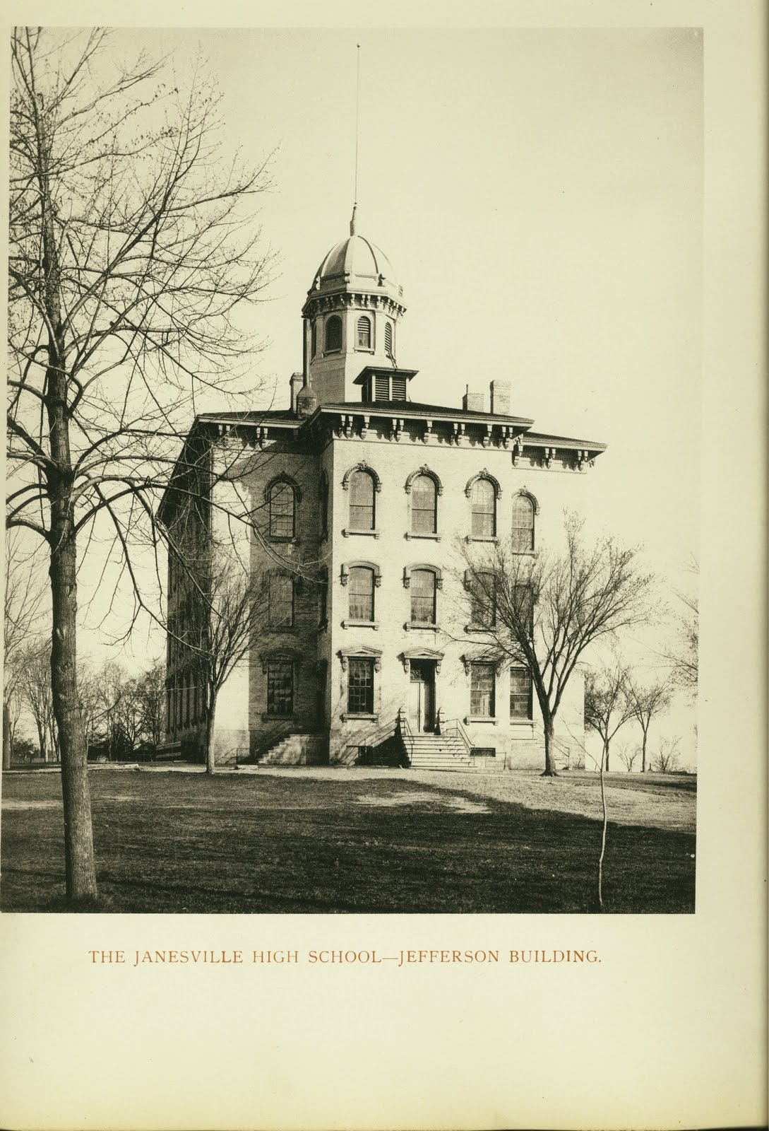 Janesville History Hedberg Public Library Janesville's First High School Historic Marker