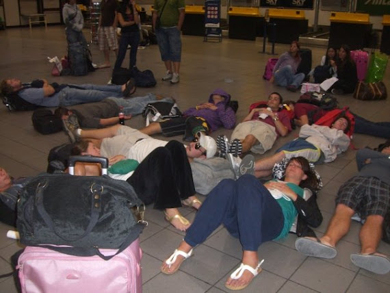 Why rent a hostel when you can sleep in the airport?