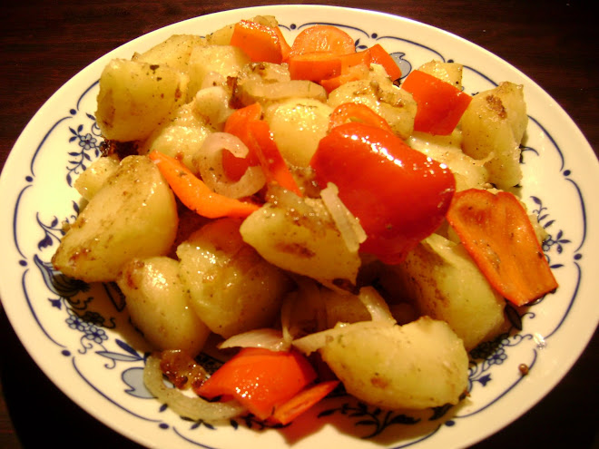 Fried Potato with Big Red Pepper