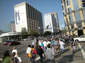 The Protestors Headed East on Wilshire