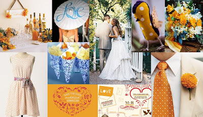 Orange and Blue Wedding Inspiration Board
