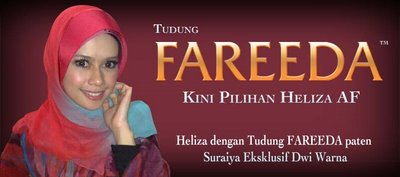 model tudung 2 tone - heliza