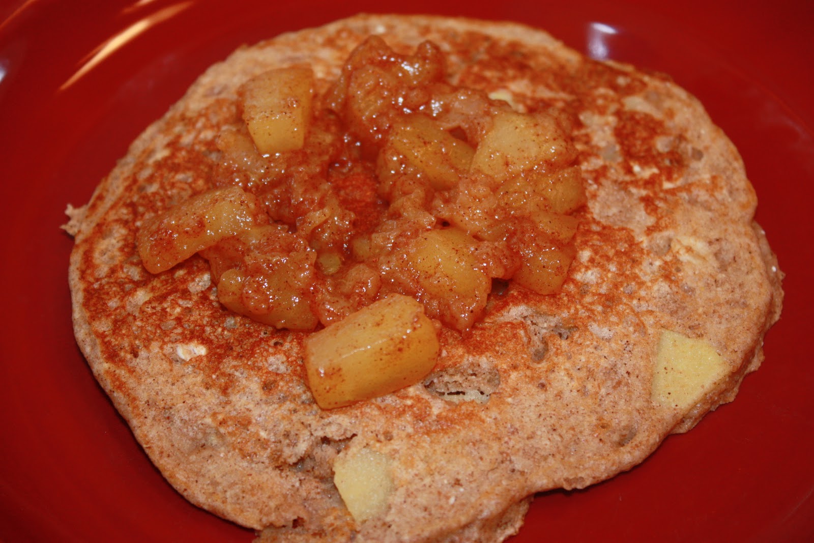 Addictive Allens Apple and Cinnamon Oatmeal Pancakes with Apple Compote