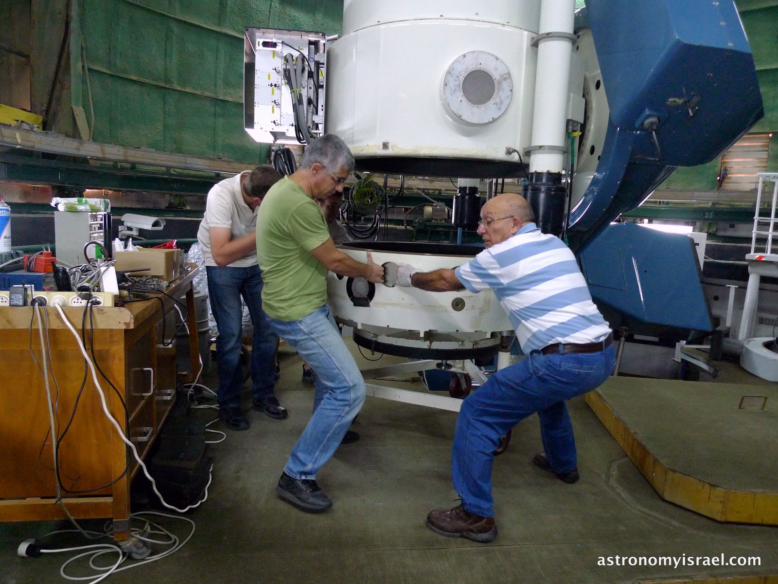Astronomy Israel Cleaning the 40 Inch Mirror of the Wise Observatory