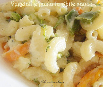 veg pasta in white sauce veg pasta in white sauce