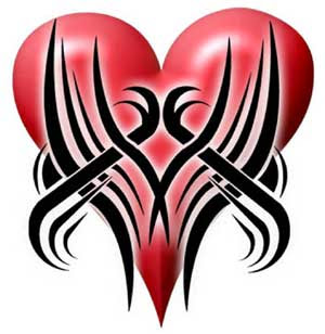 Tribal heart tattoo