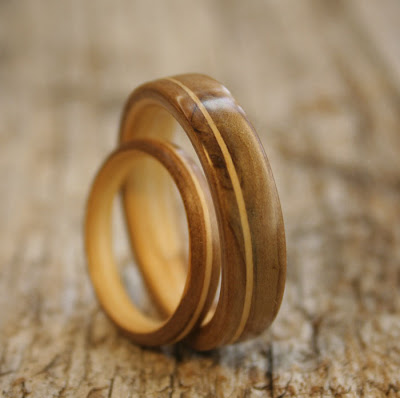Wood Wedding Rings on Mountain Ash Wood Wedding Rings