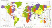 Mapa De Husos Horarios. Mapa bastante completo con los distintos husos . (timezone big)