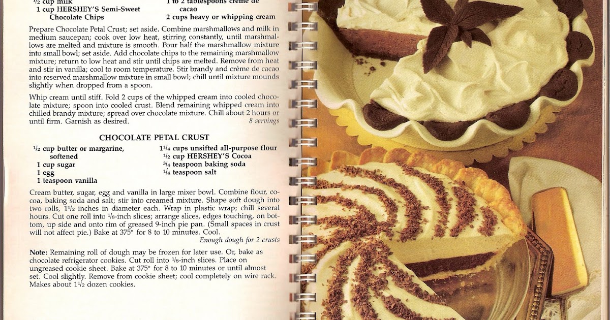 Grammy's Recipes brandy alexander pie, chocolate petal crust