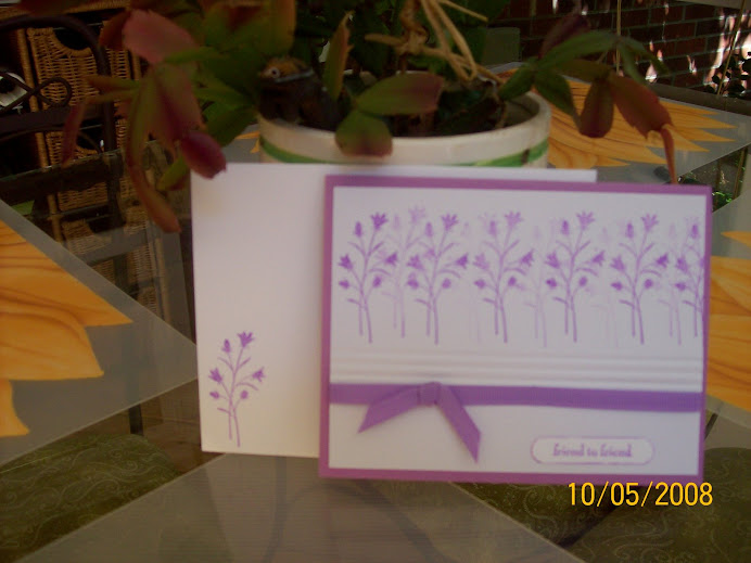 Pocket Silhouettes in lilac.... World Card Making Day 10/4/08