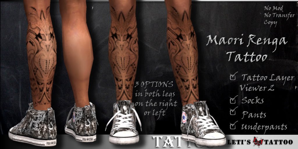 1 Tattoo Layer for the new viewer 20 users Maori Renga left and right 