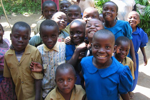 happy ugandan children