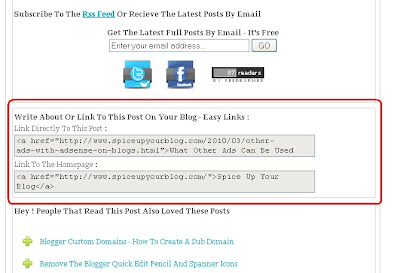 Create Easy Links Below Blog Posts