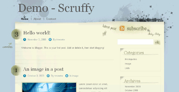 Scruffy Blogger Template Best Web Design Blogger Templates