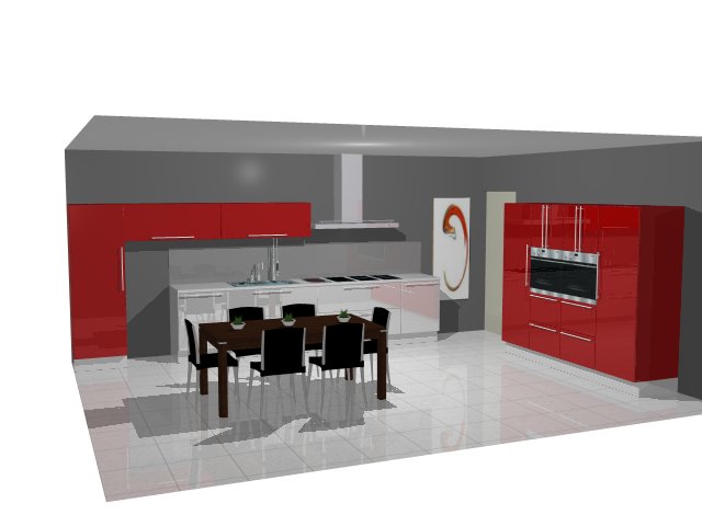 Red & White kitchen