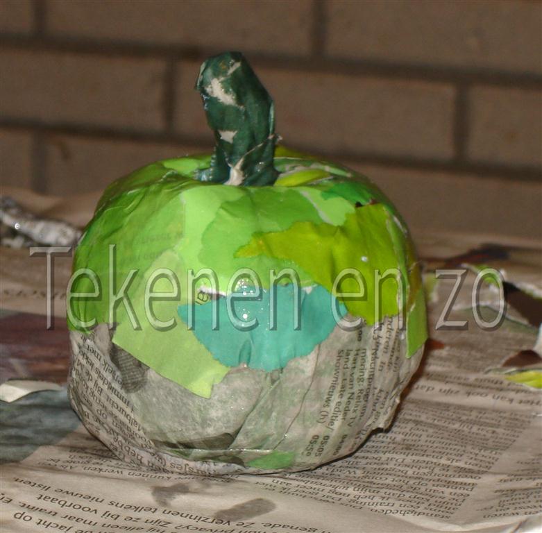 Tekenen en zo Fruit van papier maché