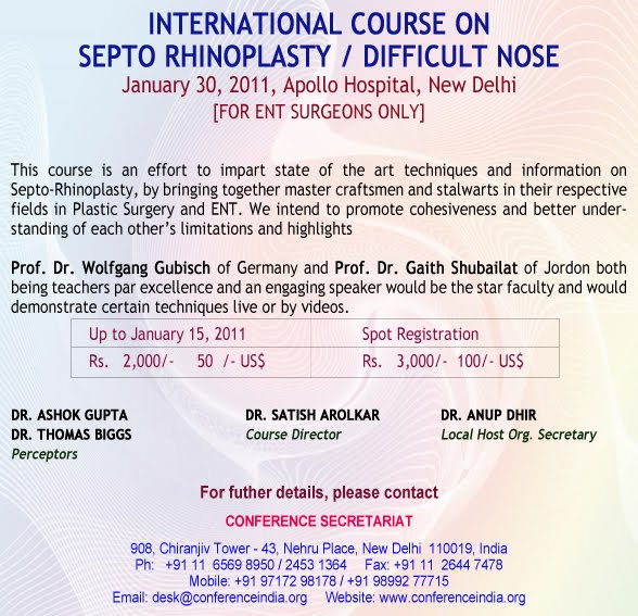 International Course on Rhinoplasty,January 30,2011,Delhi