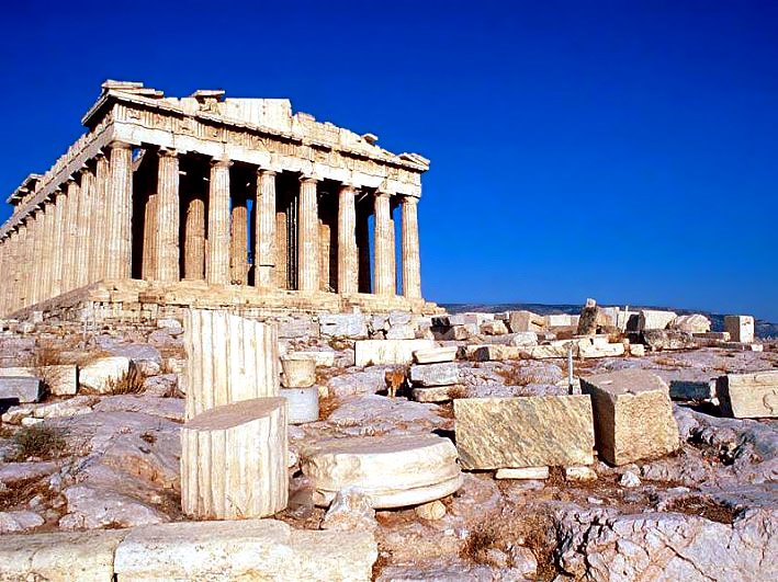 The acropolis and parthenon in Athens, Greece