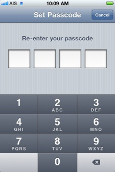 iPhone 4 : Passcode Lock