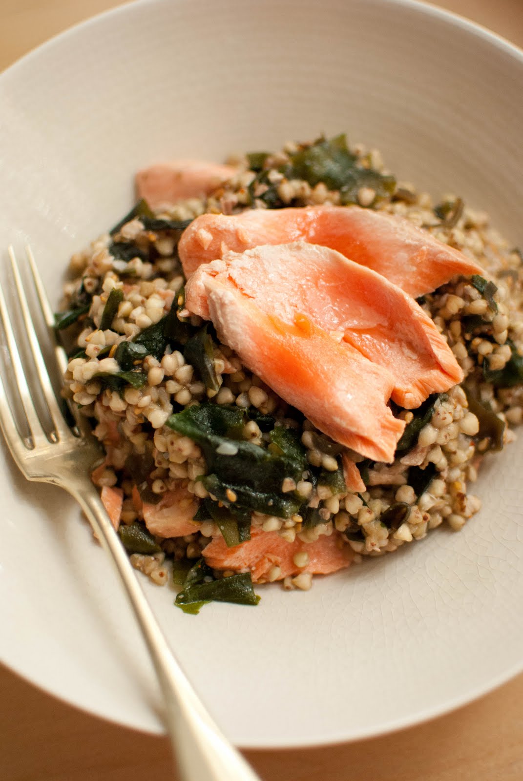 Scandi Home Salmon With Buckwheat Wakame And Miso Yuzu Dressing