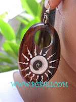 wooden shell nautilus earrings