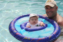 Daddy and Cooper in the pool