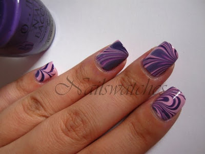 watermarble opi funky dunkey purple orly lollipop creme nailswatches nailart nail polish nailpolish