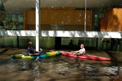 Farnsworth House flood Mies
