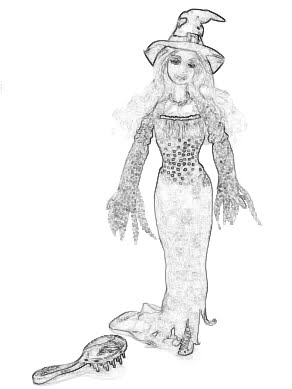 Vampire Coloring Pages: Barbie Halloween Coloring Pages