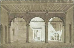 Cortile e loggia a Lucca (1860 circa)