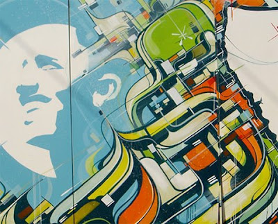 design poster of the campaign of Barrack Obama, president of the United States