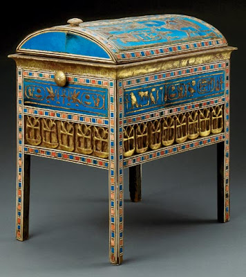 king tutankhamun ancient tomb chest egyptian wooden egypt treasures tut furniture box found tuyu ivory grandparents vaulted lid history decorated