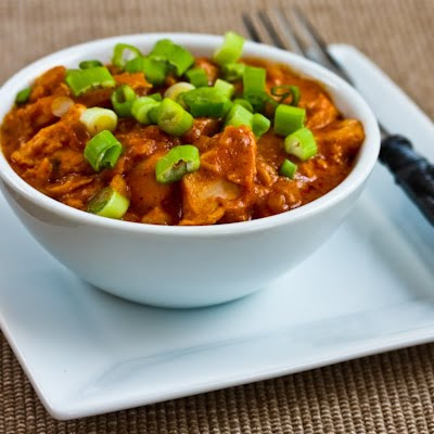 West African Chicken and Peanut Stew with Chiles, Ginger, and Green Onions found on KalynsKitchen.com