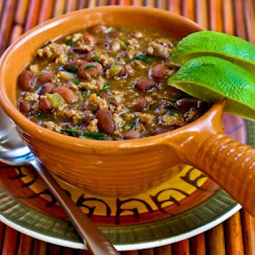 This comforting stew with ground turkey, beans, and lots of green chile flavor would be great to have in the freezer for those nights when you don't have a plan for dinner. Ground Turkey and Bean Stew with Cumin, Green Chiles, and Cilantro