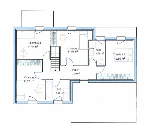 plan maison cubique etage