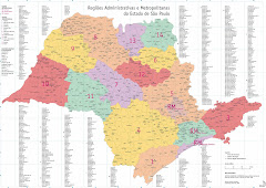 Estado de São Paulo com regiões metropolitanas